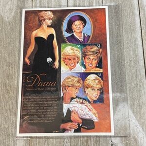 Princess Diana Royal Portraits Stamp Sheet St Vincent Grenadines COA